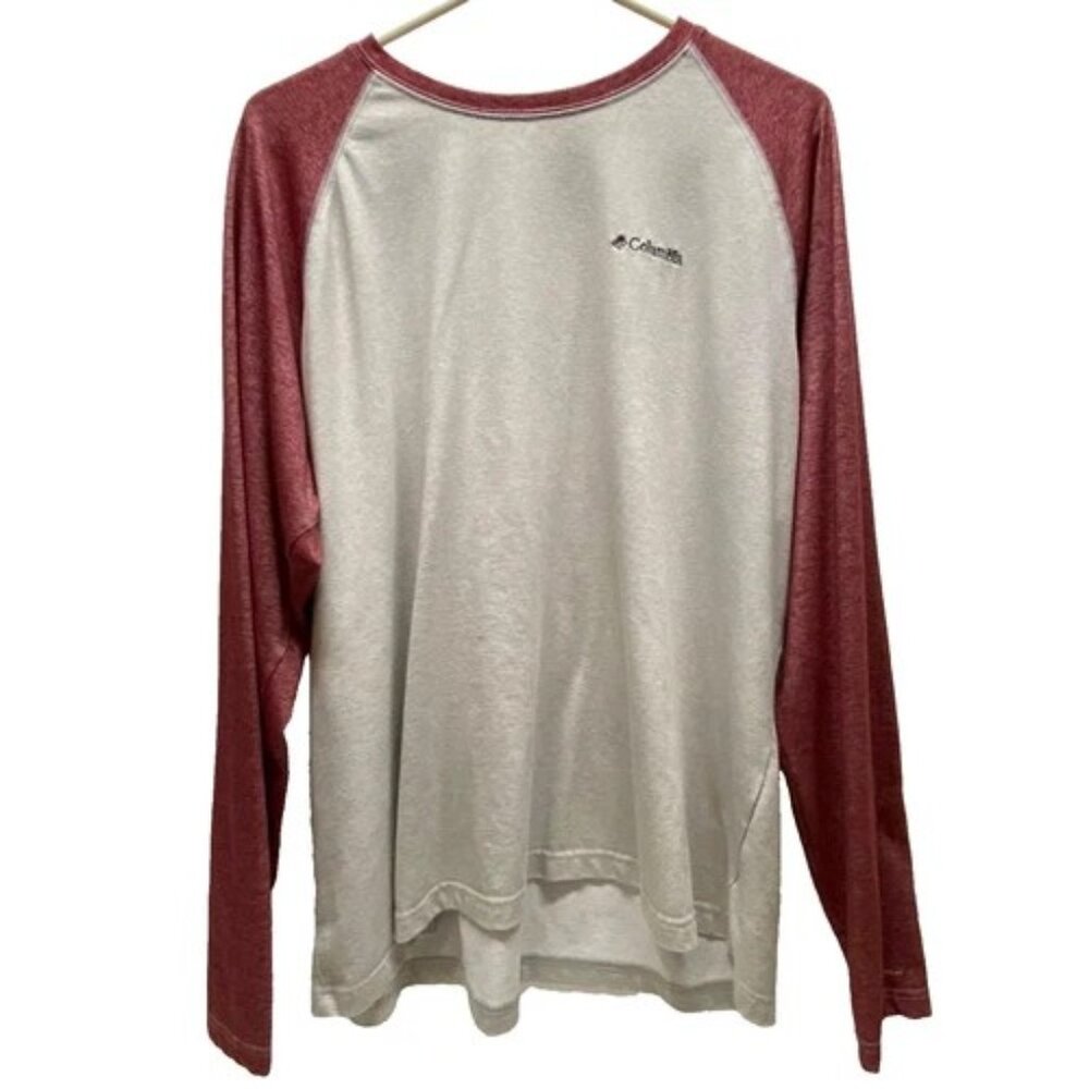 Columbia Omni-Wick Shirt Men's XXL Burgundy Athletic Sportswear Long‎ Sleeve Tee